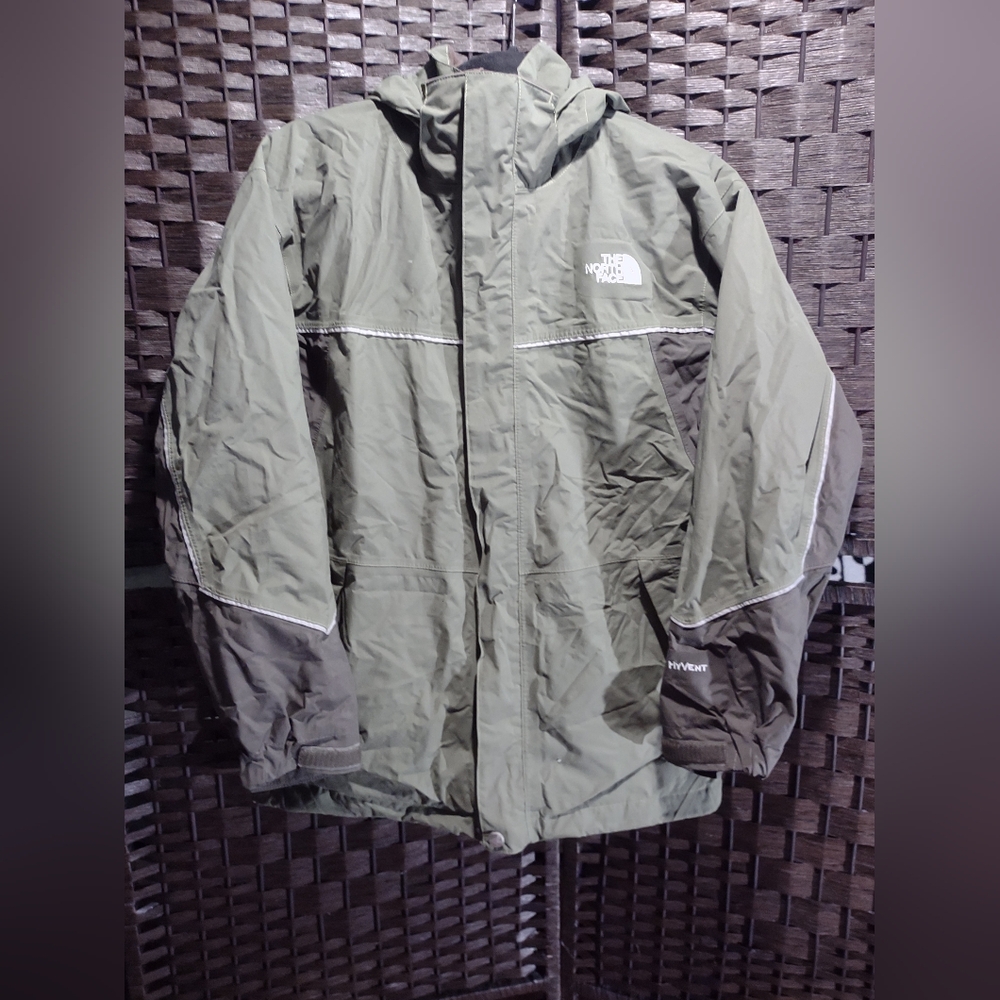 The North Face HyVent Jacket Green Gray Boys XL